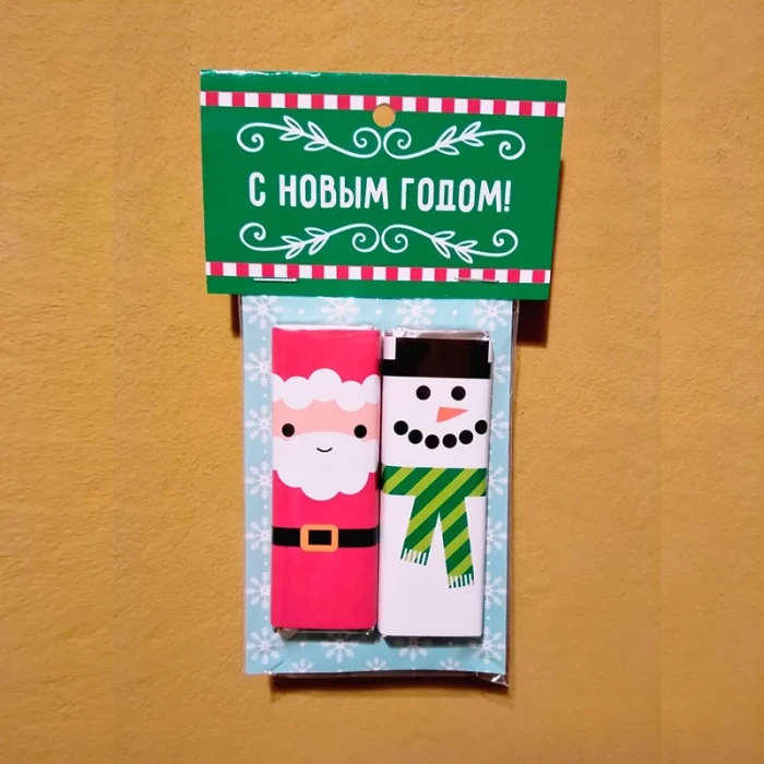 Новогодний набор из мини шоколада, с вашим поздравлением